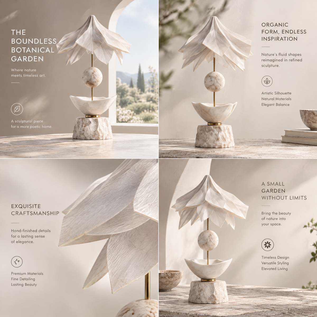 The Boundless Botanical Garden Lotus Canopy Totem Sculpture