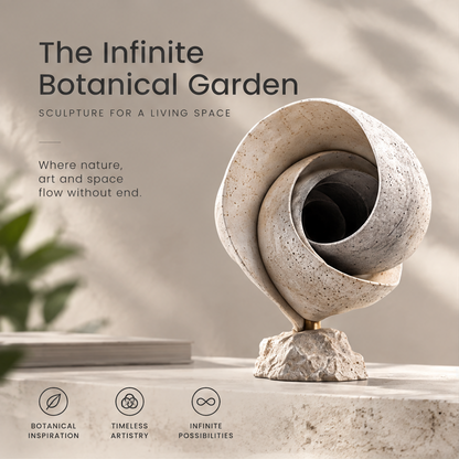 Infinite Botanical Garden Nautilus Spiral Abstract Sculpture