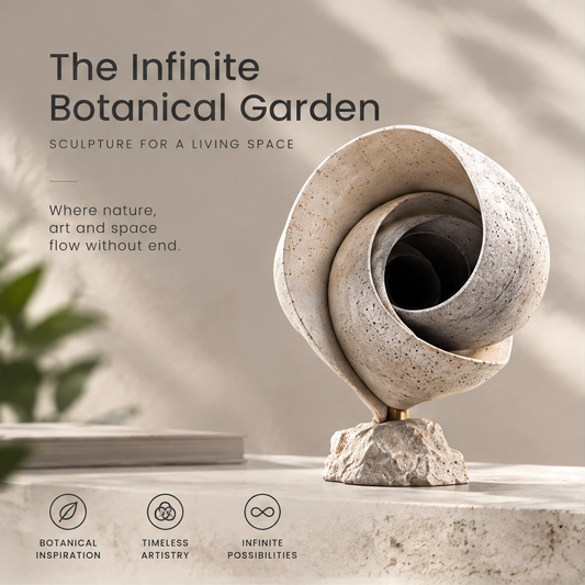 Infinite Botanical Garden Nautilus Spiral Abstract Sculpture