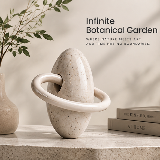 Infinite Botanical Garden Ceramic Ring Sculpture