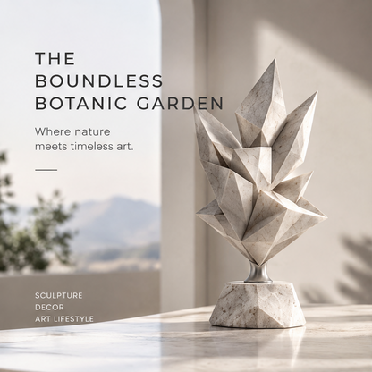 The Boundless Botanic Garden Geometric Crystal Leaf Sculpture