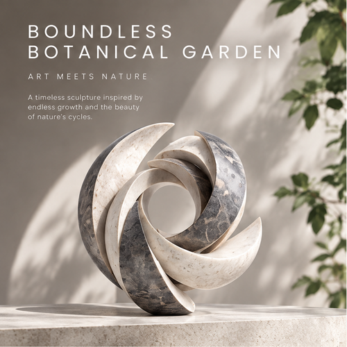 Boundless Botanical Garden Marble Spiral Sculpture