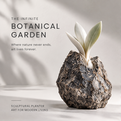 The Infinite Botanical Garden Stone Sprout Sculpture