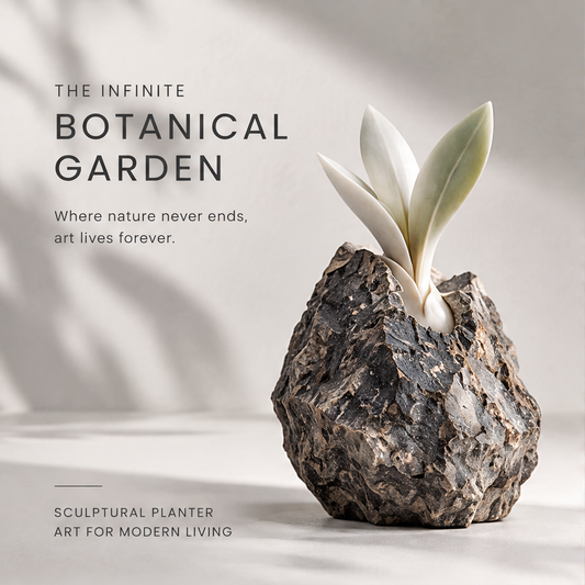 The Infinite Botanical Garden Stone Sprout Sculpture