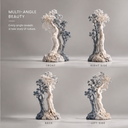 Infinite Botanical Garden Dual-Tone Twin Tree Sculpture