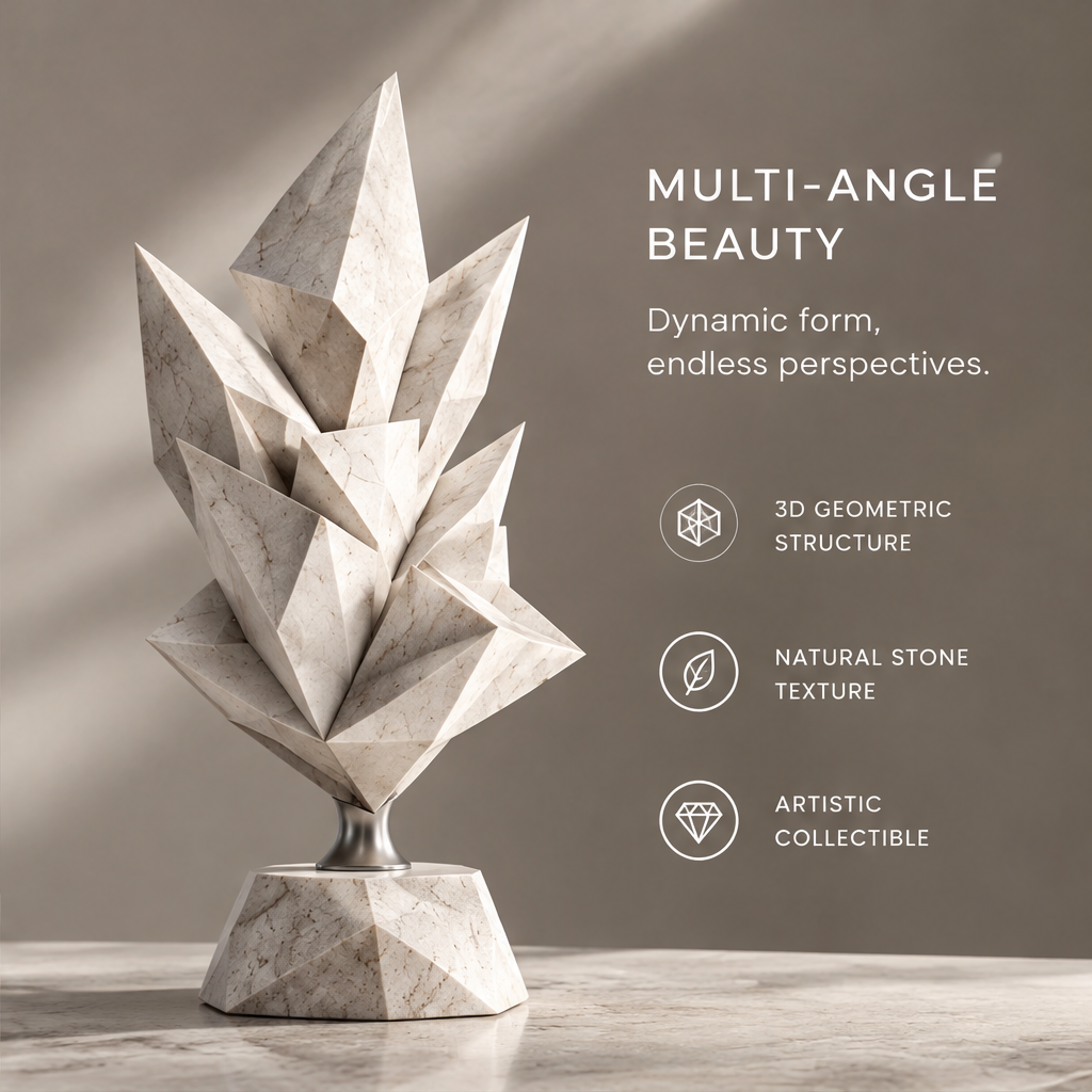 The Boundless Botanic Garden Geometric Crystal Leaf Sculpture