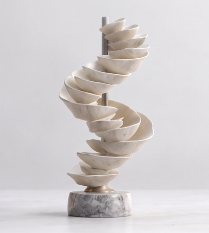 The Infinite Botanical Garden Stacked Petal Helix Sculpture