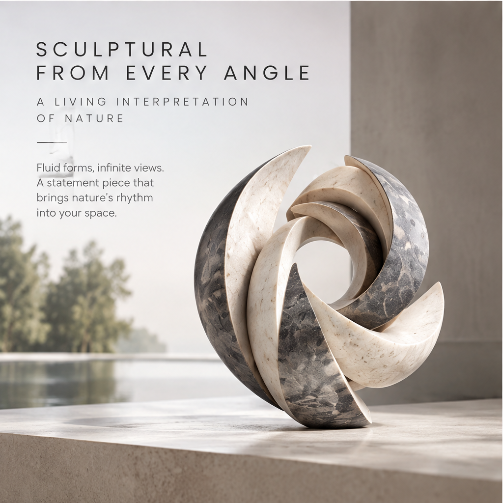 Boundless Botanical Garden Marble Spiral Sculpture