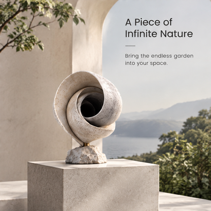 Infinite Botanical Garden Nautilus Spiral Abstract Sculpture