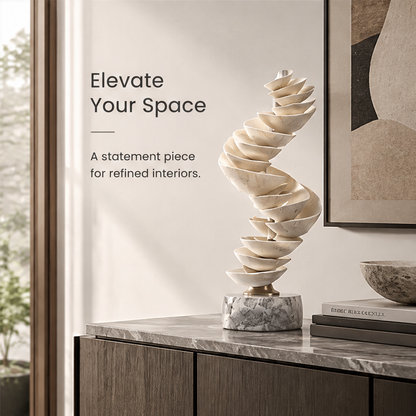 The Infinite Botanical Garden Stacked Petal Helix Sculpture