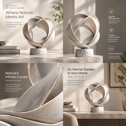 The Endless Botanical Garden Interlocking Ribbon Abstract Sculpture