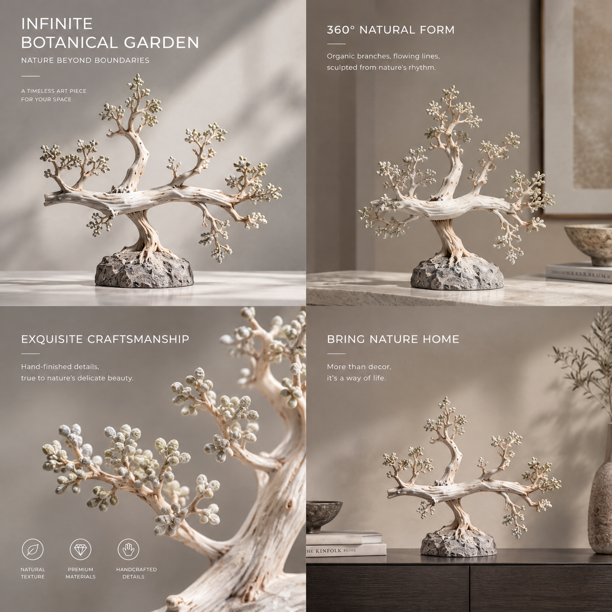 Infinite Botanical Garden Windswept Bonsai Sculpture