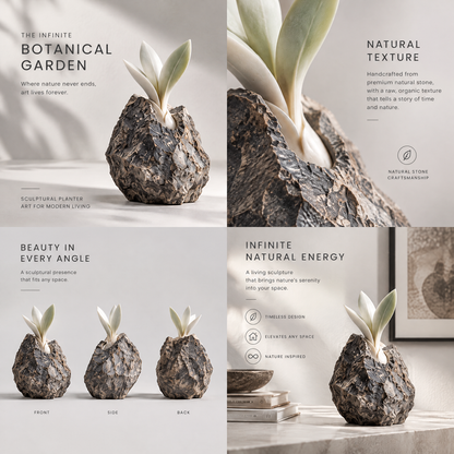 The Infinite Botanical Garden Stone Sprout Sculpture