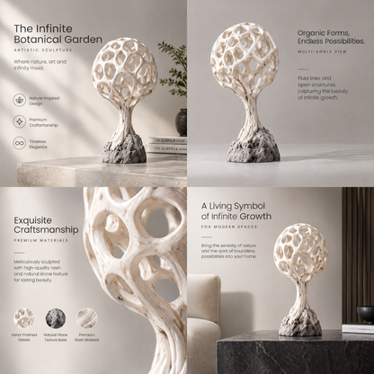 Infinite Botanical Garden Open-Lattice Tree of Life Sculpture