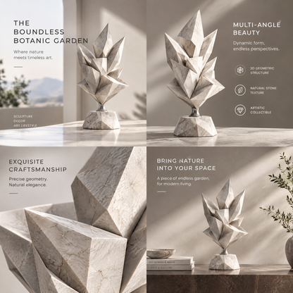 The Boundless Botanic Garden Geometric Crystal Leaf Sculpture
