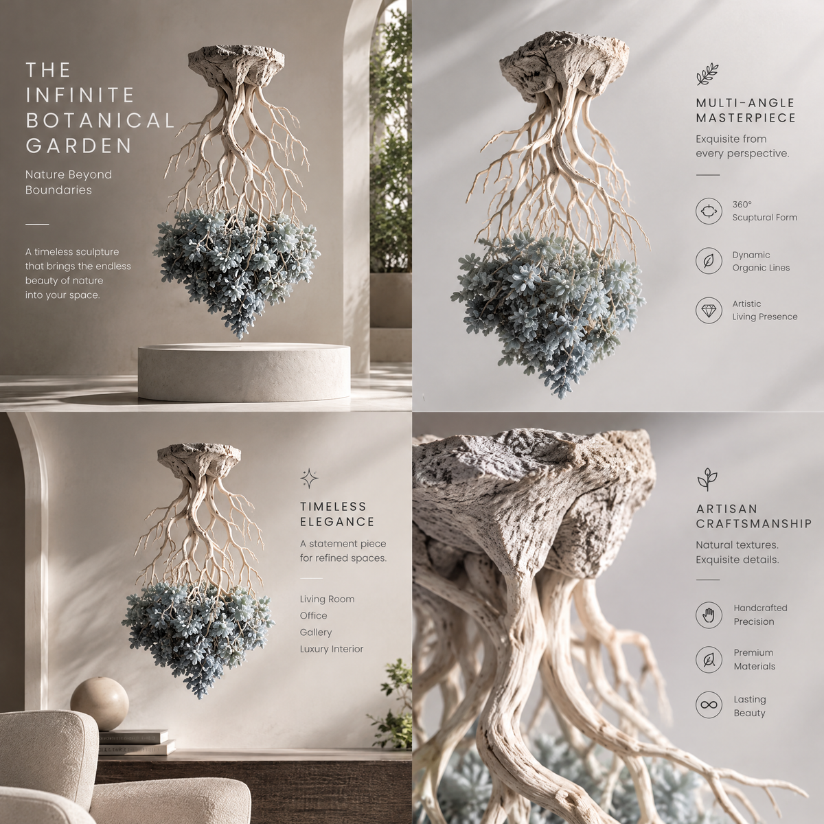 The Infinite Botanical Garden Inverted Root Sculpture